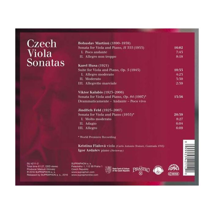Czech Viola Sonatas - Martinů; Kalabis; Husa; Feld - slide-1