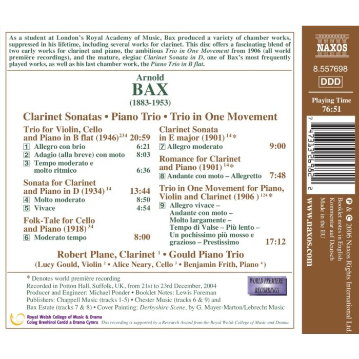 Bax: Clarinet Sonatas - slide-1