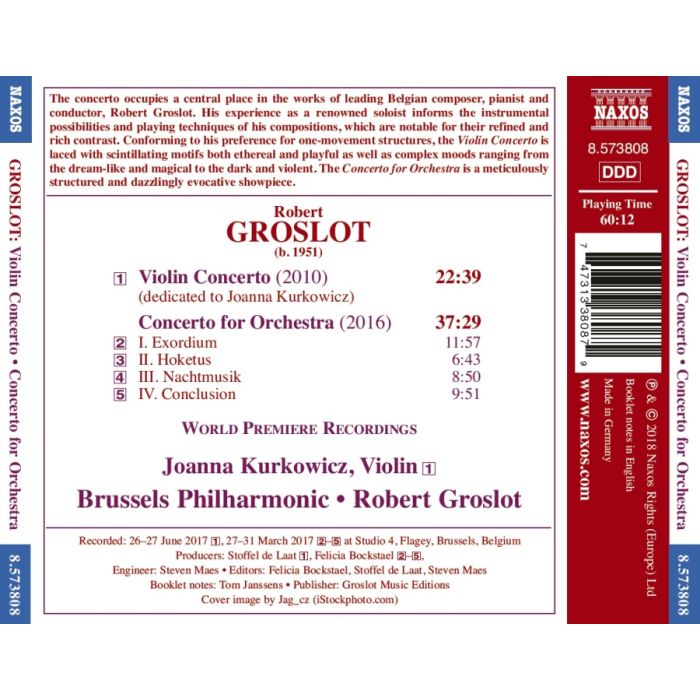 Groslot: Concerto for Orchestra; Violin Concerto - slide-1