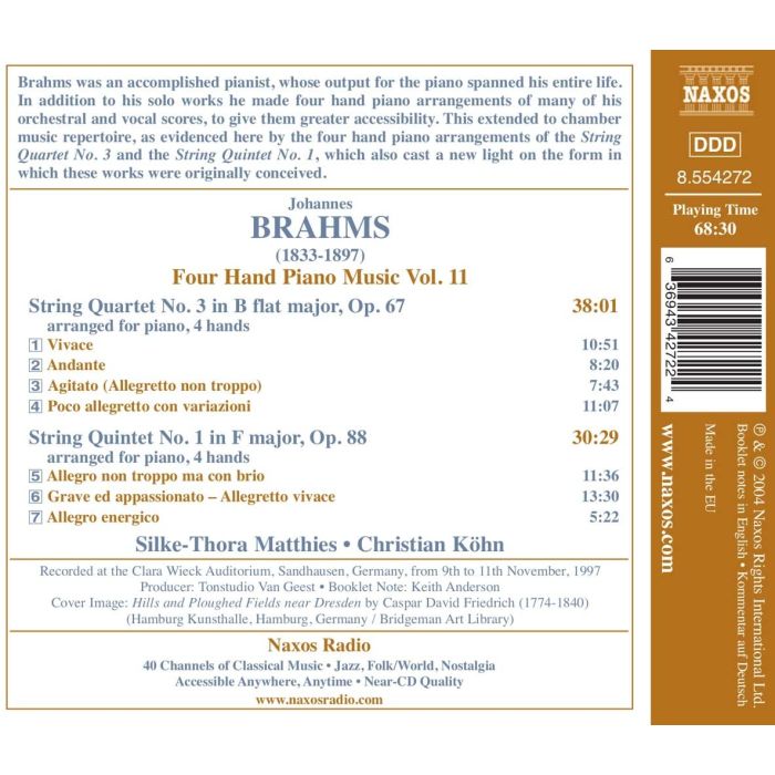 BRAHMS: Four Hand Piano Music Vol.11 - slide-1