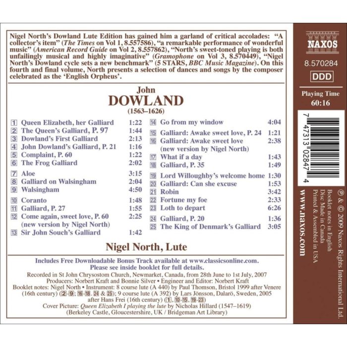 DOWLAND: The Queen's Galliard, Complete Lute Music Volume 4 - slide-1