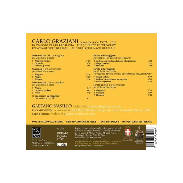 Carlo Graziani: In viaggio verso Breslavia (Podróż do Wrocławia): Sonate a violoncello solo e basso - slide-1