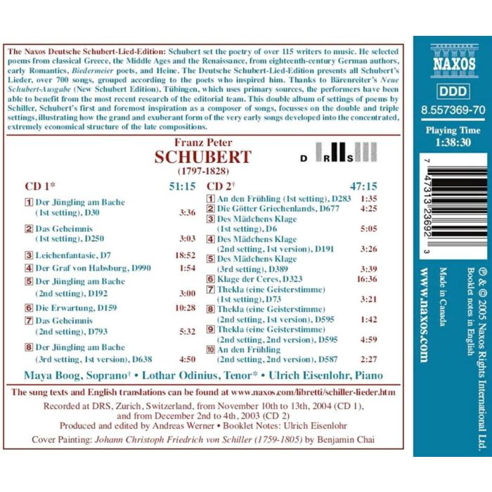 SCHUBERT: Schiller-Lieder vol. 3 & 4 - slide-1