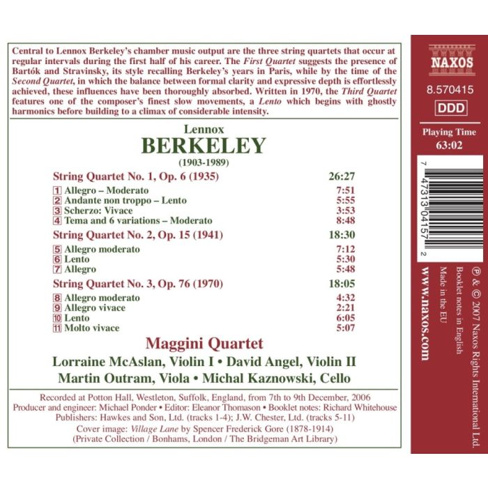 Berkeley: String Quartets Nos. 1-3 - slide-1