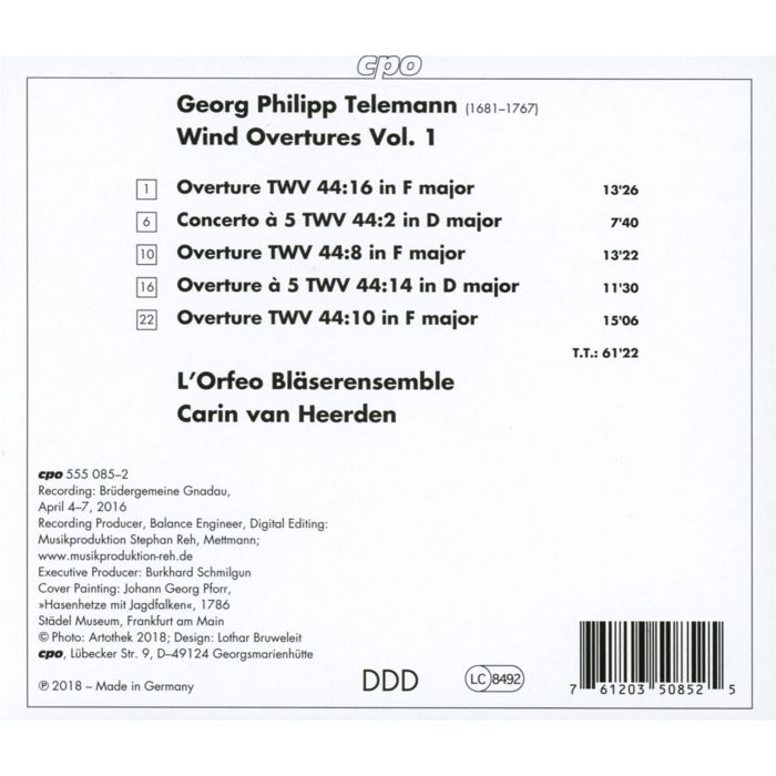 Telemann: Wind Overtures Vol. 1 - slide-1