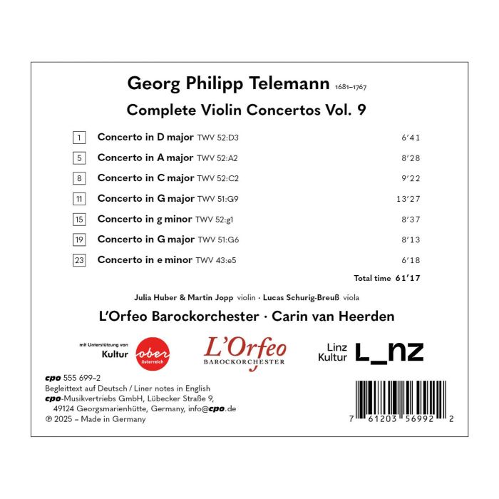 Telemann: Complete Violin Concertos Vol. 9 - slide-1