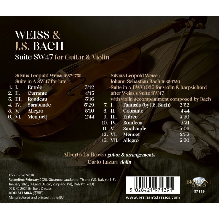 Weiss & Bach: Suite SW47 for Guitar and Violin - slide-1