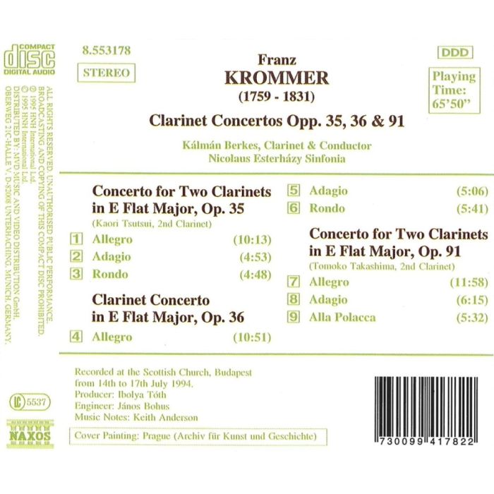 KROMMER: Clarinet Concertos - slide-1