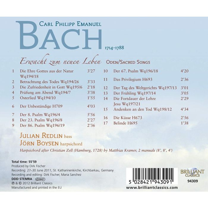 C.P.E. Bach: Oden / Sacred Songs - slide-1