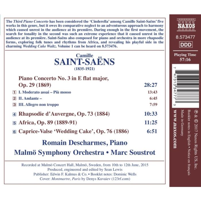 Saint-Saëns: Piano Concerto No. 3; Africa; Rhapsodie d’Auvergne; Wedding Cake Waltz - slide-1