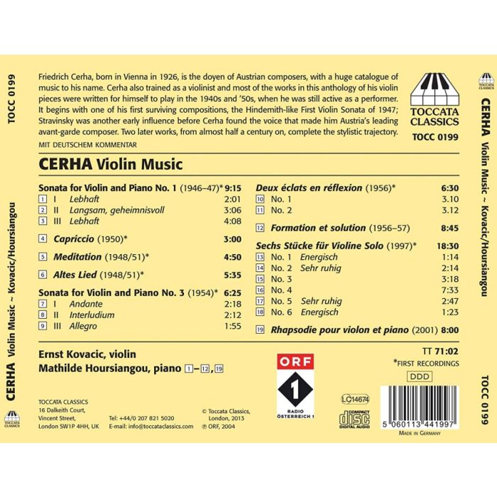 Cerha: Music for Violin and Piano and Solo Violin - slide-1