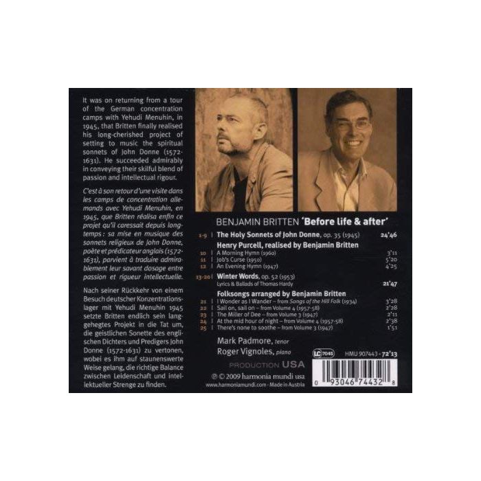 Britten: Before Life & after, Sonnets of J. Donne op. 35, Folksongs, Winter Words op. 52 - slide-1