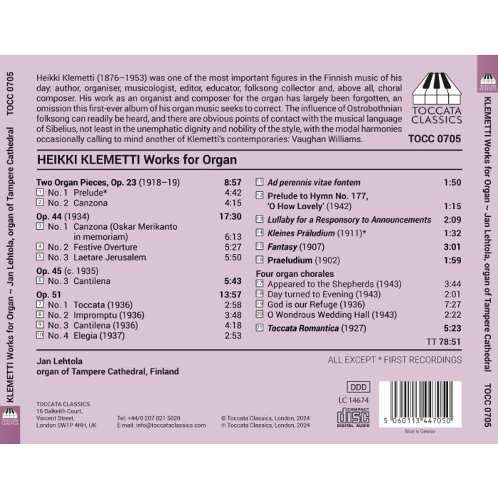 Klemetti: Works for Organ - slide-1