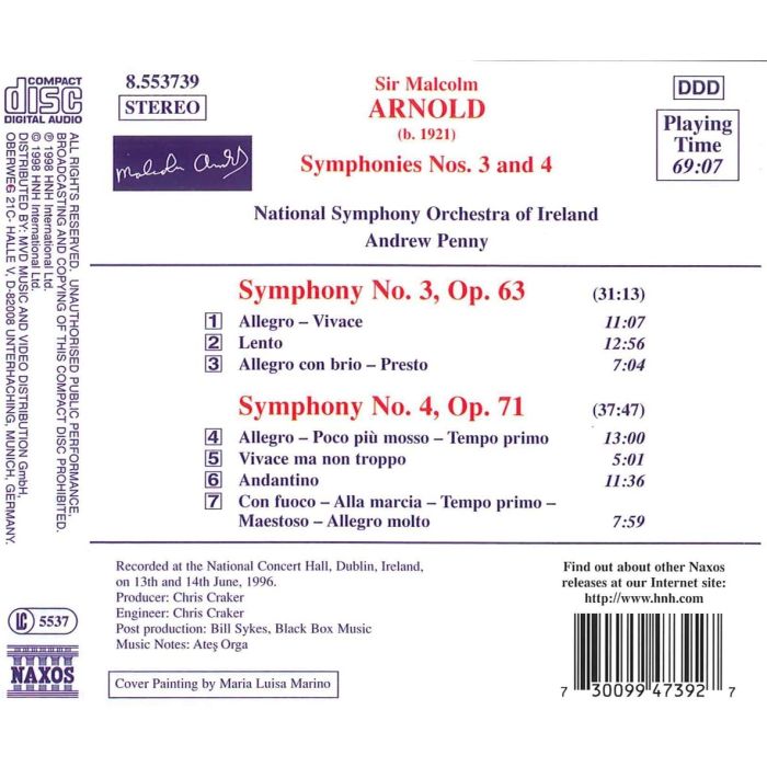ARNOLD: Symphonies nos. 3 & 4 - slide-1