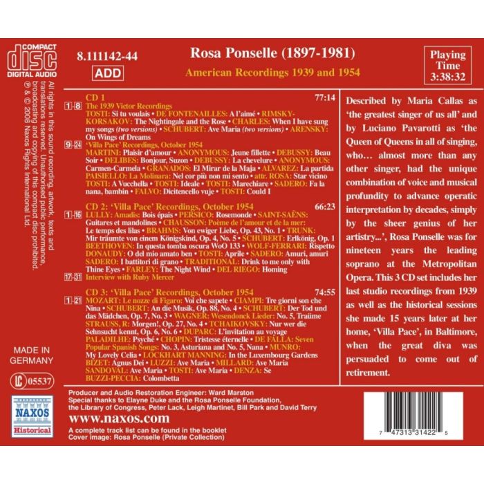 PONSELLE Rosa - American recordings 1939 & 1954 - slide-1