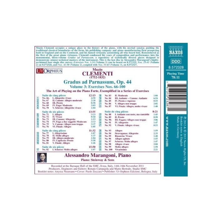 CLEMENTI: Gradus ad Parnassum Op. 44 - Volume 3: Exercises Nos. 66-100 - slide-1