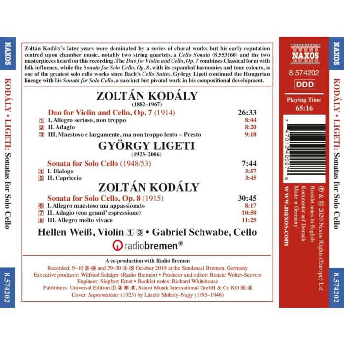 Kodaly; Ligeti: Cello Sonatas - slide-1