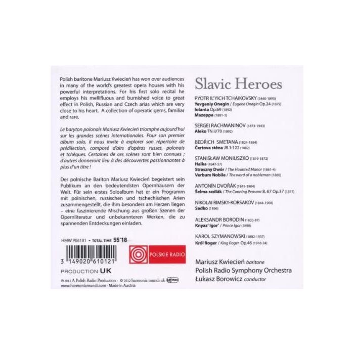Mariusz Kwiecień - Slavic Heroes, arie kompozytorów słowiańskich: Czajkowski, Rachmaninow, Smetana, Moniuszko, Dvorak, Borodin, Szymanowski - slide-1