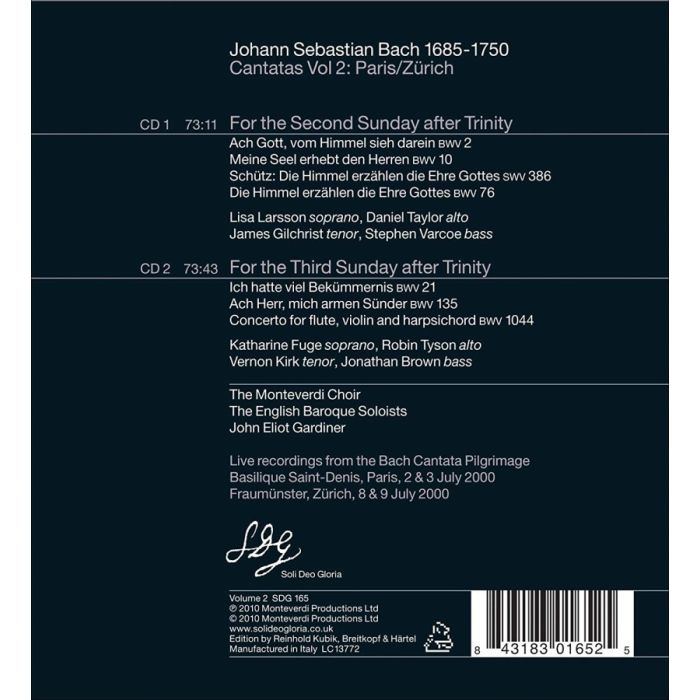 Bach: Cantatas Vol. 2  (2 CD) - BWV 2, 10, 76, 21, 135 + Concerto for flute, violin and harpsichord BWV 1044 + Schütz - slide-1