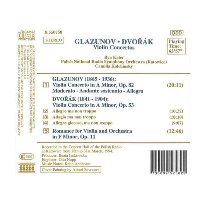 GLAZUNOV / DVORAK: Violin Concertos - slide-1