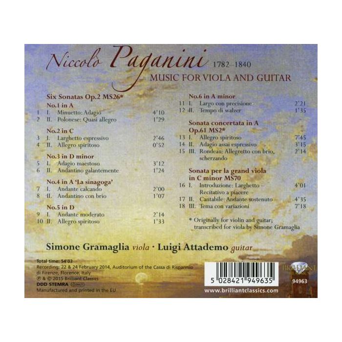 Paganini: Music for Guitar and Viola - slide-1