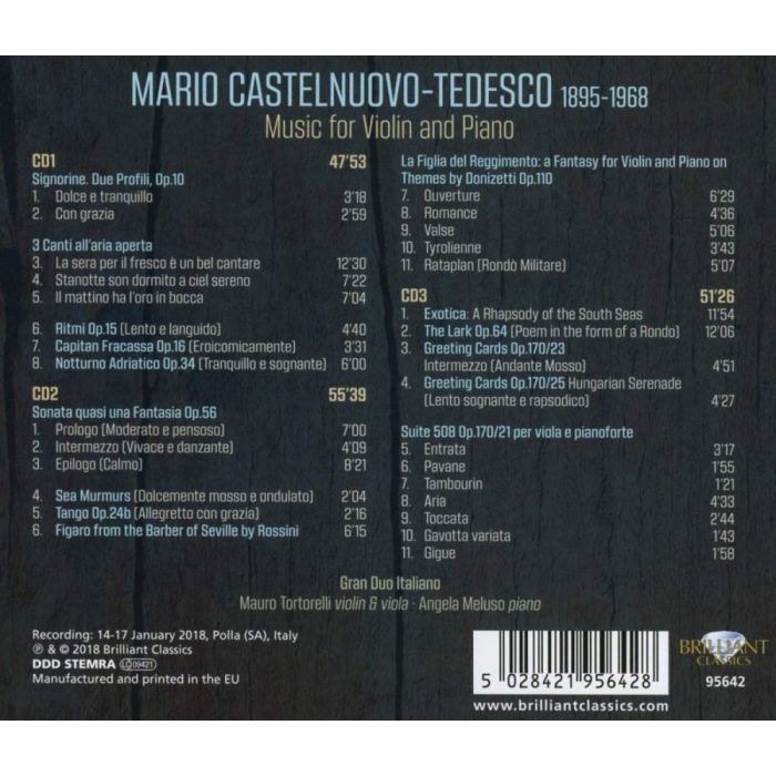 Castelnuovo-Tedesco: Music for Violin and Piano - slide-1
