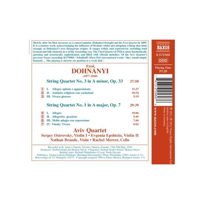 Dohnanyi: String Quartets Nos. 1 & 3 - slide-1