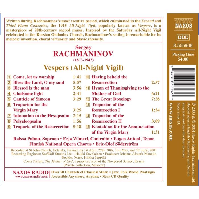 RACHMANINOV: Vespers - slide-1