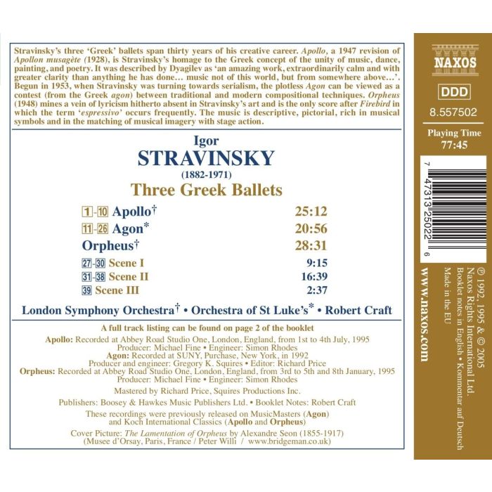 STRAVINSKY: Three Greek ballets - slide-1