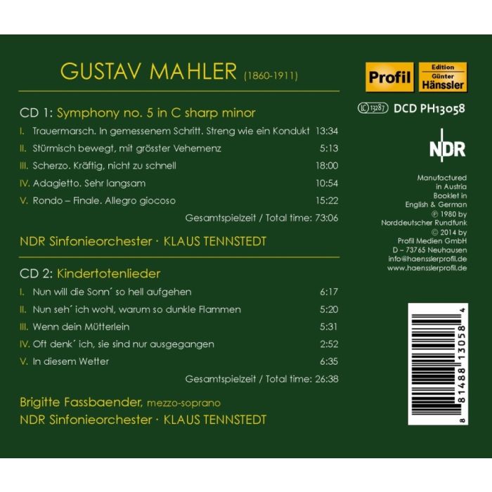 Mahler: Symphony no. 5, Kindertotenlieder - slide-1