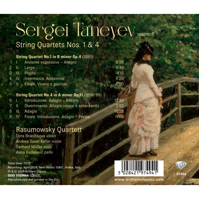 Taneyev: String Quartets Nos. 1 & 4, Vol. 1 - slide-1