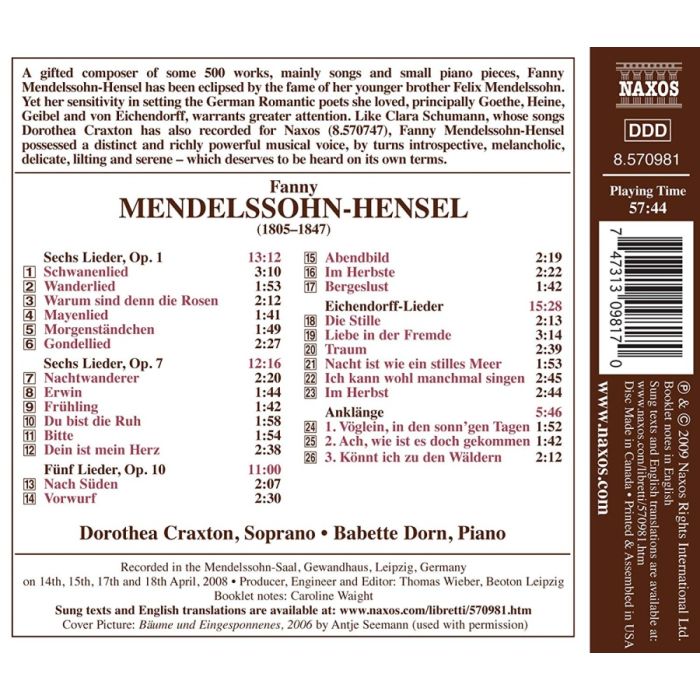 Mendelssohn-Hensel: Songs Vol. 1 - slide-1