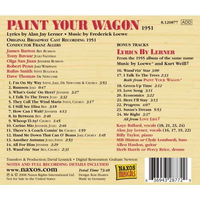 Musical: Paint Your Wagon - Original Broadway Cast 1951 - slide-1