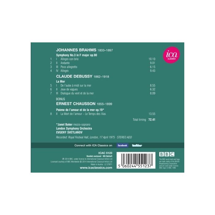 Brahms: Symphony No. 3, Debussy: La Mer, Chausson: La Mort de l’amour - slide-1