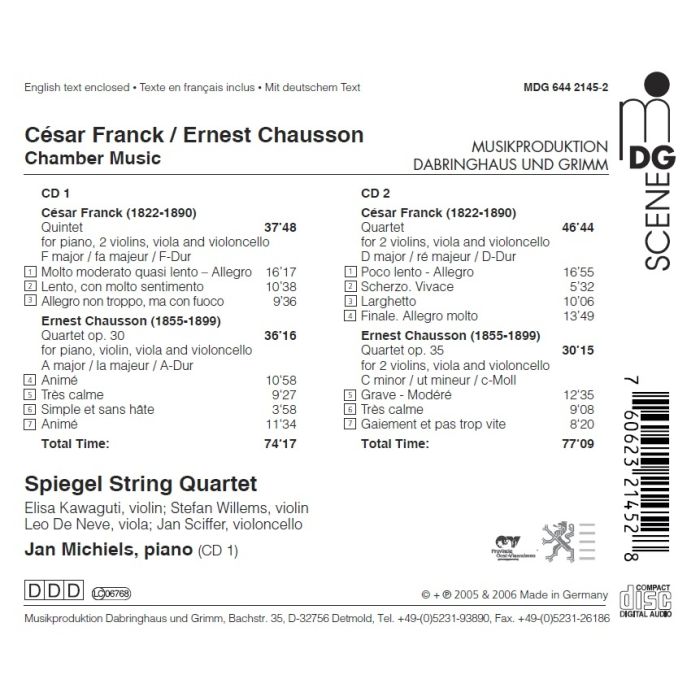 Franck & Chausson: String Quartets & Piano Quartet - slide-1