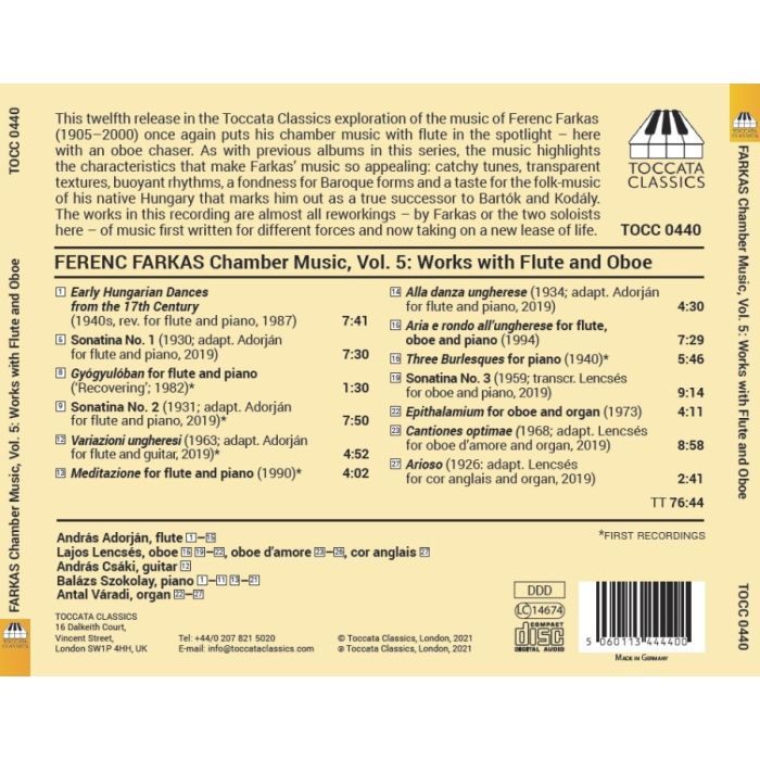 Farkas: Chamber Music Vol. 5 - Works with flute and oboe - slide-1