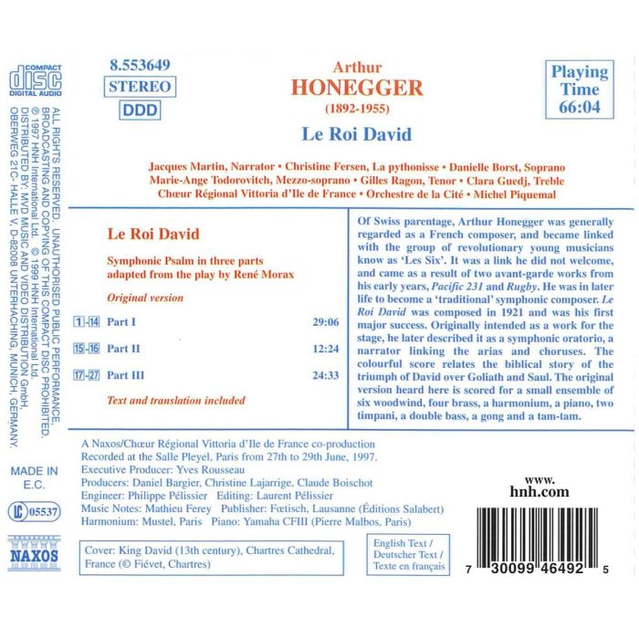 HONEGGER: Le Roi David - slide-1