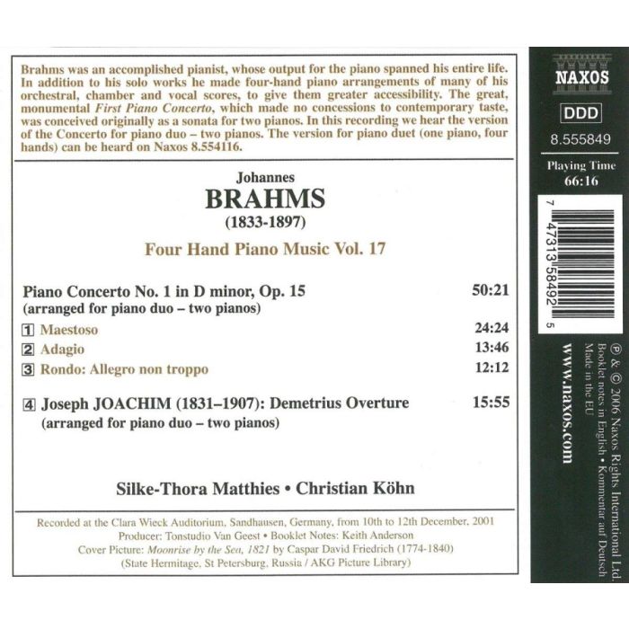 BRAHMS: Four-Hand Piano Music Vol. 17 - slide-1