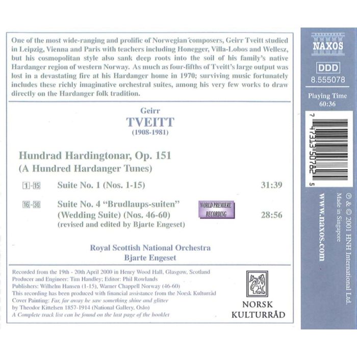 TVEITT: 100 Hardanger Tunes - Suites Nos. 1 and 4 - slide-1