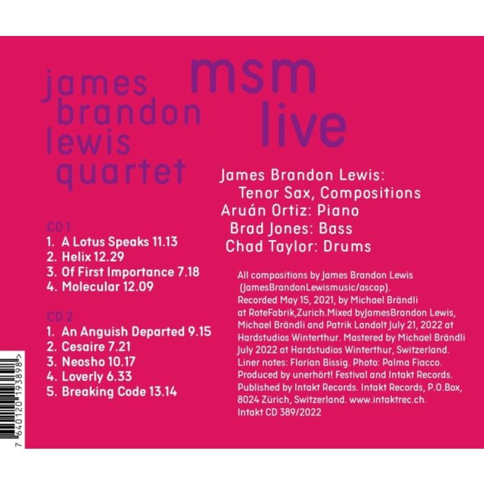 James Brandon Lewis Quartet: MSM Molecular Systematic Music Live - slide-1
