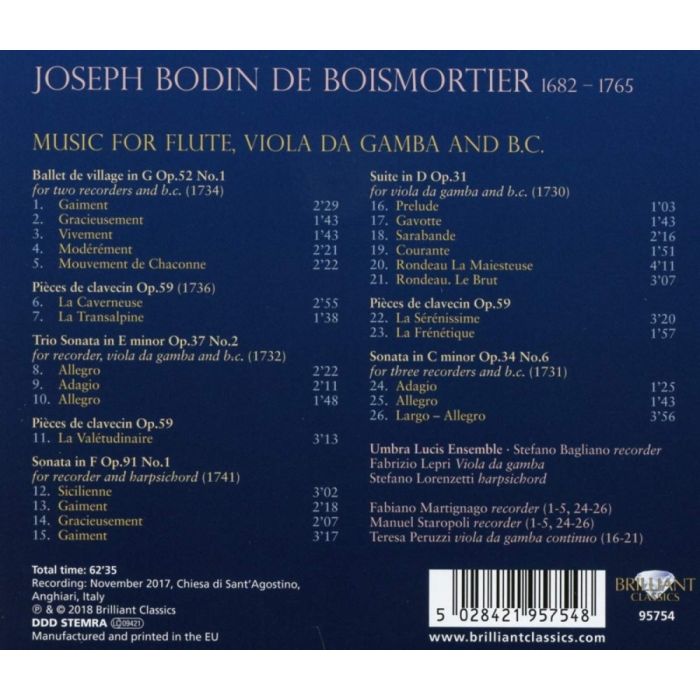 Boismortier: Music for Flute, Viola da Gamba and B.C. - slide-1