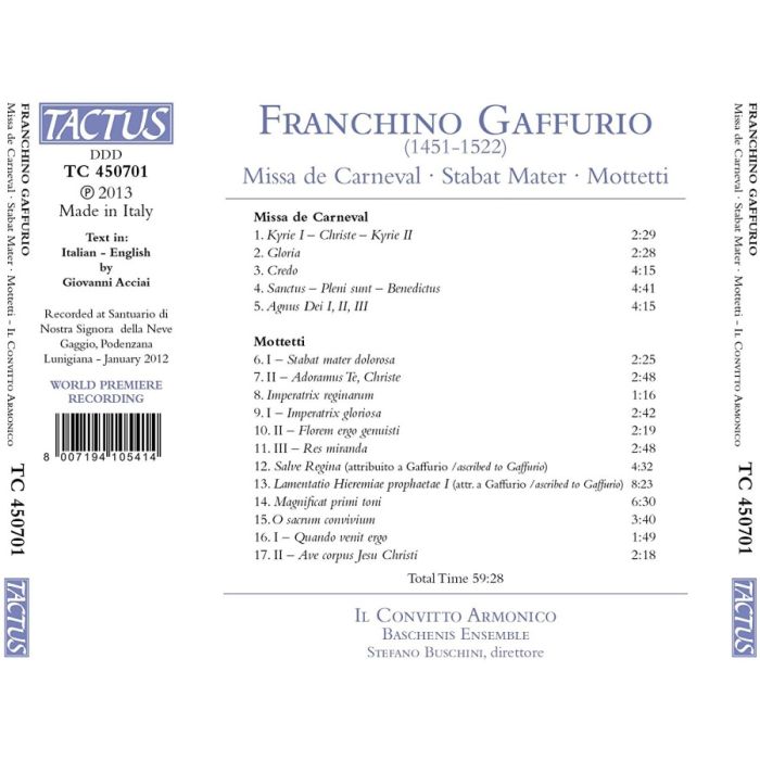 Gaffurio: Missa de Carneval, Stabat Mater, Mottetti - slide-1