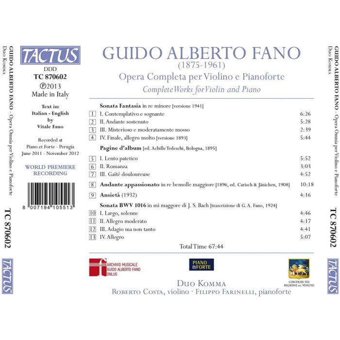 Fano: Opera Completa per Violino - slide-1