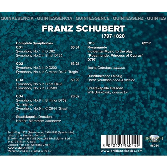 Quintessence Schubert: Complete Symphonies; Rosamunde - slide-1