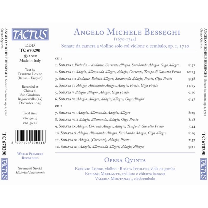 Besseghi: Sonate da Camera op. 1 - slide-1