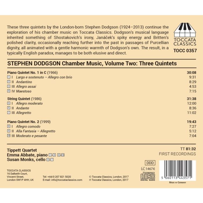 Dodgson: Chamber Music Vol. 2 - slide-1