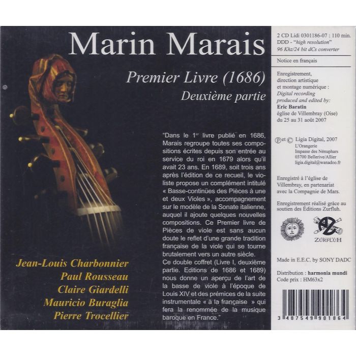 Marais: Premier Livre de pieces de viole vol. 2 - slide-1