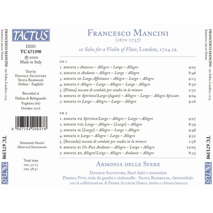 Mancini: XII Solos, London 1724 - slide-1