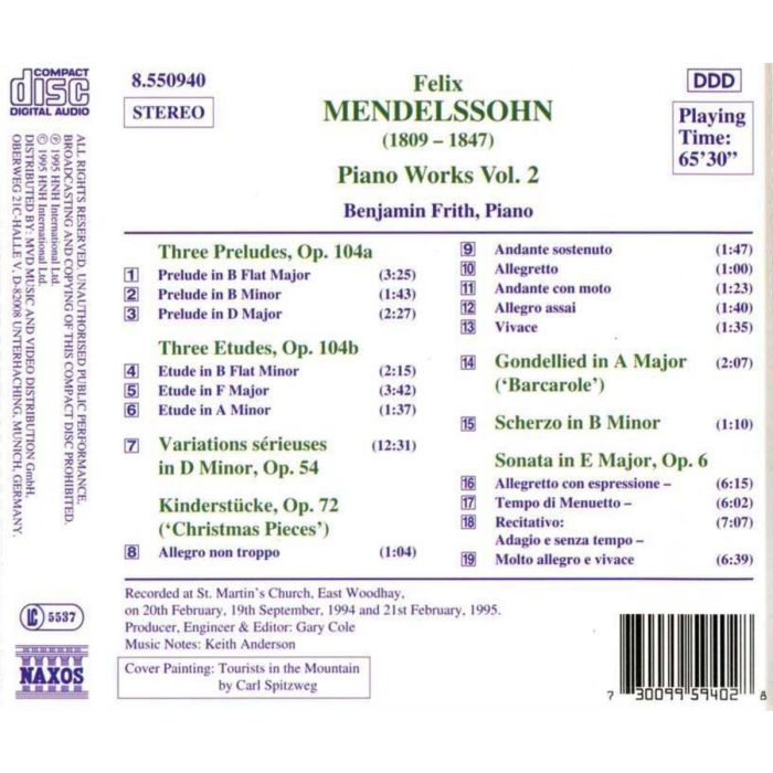 MENDELSSOHN: Piano Works vol. 2 - slide-1