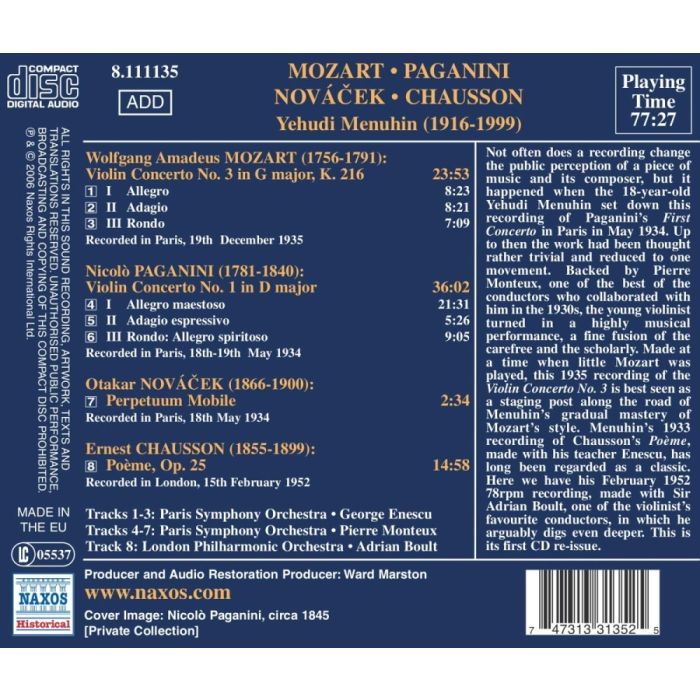MOZART - Violin Conc. 3, PAGANINI - slide-1